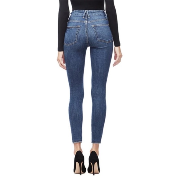 Good American Good Legs Crop Distressed Skinny Jeans Super Stretch Denim 12/31 - Picture 3 of 9